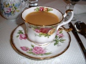 Tea served in an elegant cup and saucer Tea served in an elegant cup and saucer