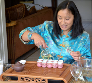 Gong Fu Tea Ceremony performed by the author, May King Tsang 