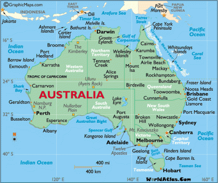 AustraliaMap The Land “Down Under”