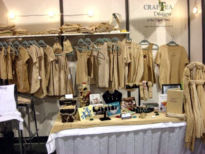 How many ways can you wear your tea? CrafTea Designs' booth at the 2011 World Tea Expo (Photo by Janis Badarau)