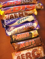 Some British-made Cadbury candy bars Some British-made Cadbury candy bars