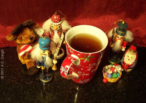 Have a cuppa while you sort out which ornaments to use on your tree