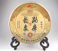 Pu-erh cakes are so special that they are often displayed in shop windows and on vendor sites on stands Pu-erh cakes are so special that they are often displayed in shop windows and on vendor sites on stands