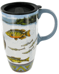 Fish in Lake Latte Travel Mug