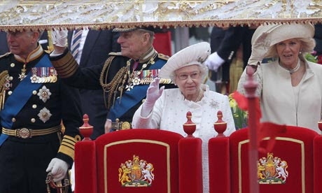 The royal family aboard the Spirit of Chartwell. Photograph: Chris Jackson/Getty