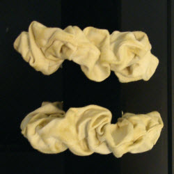 Hair scrunchies dyed with Izu Matcha tea [available for purchase on Etsy]