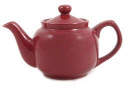 Amsterdam 2 Cup Burgundy Teapot – just right for those breakfast blends and heavier black teas. (Photo source: The English Tea Store)