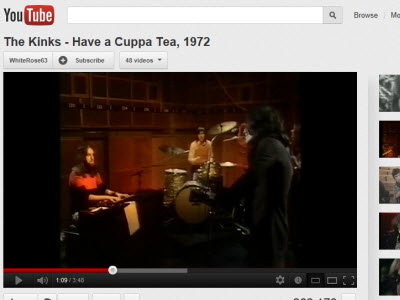 The Kinks - Have a Cuppa Tea - click image to hear song (Photo source: screen capture from site) The Kinks - Have a Cuppa Tea - click image to hear song (Photo source: screen capture from site)