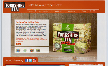 Yorkshire Tea for Hard Water (Photo source: screen capture from site) Yorkshire Tea for Hard Water (Photo source: screen capture from site)