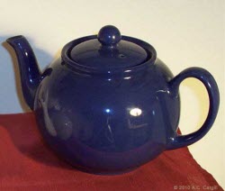 Blue Betty is a hard-working teapot! (Photo source: A.C. Cargill, all rights reserved) Blue Betty is a hard-working teapot! (Photo source: A.C. Cargill, all rights reserved)