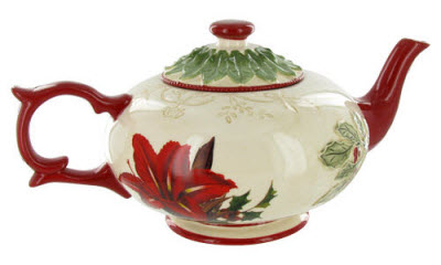 Take care when pouring from such a pretty teapot to avoid an embarrassing and frustrating tea moment. (Photo source: The English Tea Store)