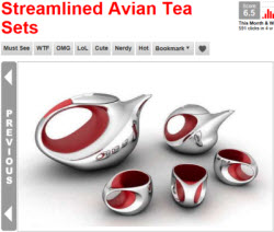 Streamlined Avian Tea Sets (Photo source: screen capture from site) Streamlined Avian Tea Sets (Photo source: screen capture from site)