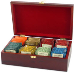 Tea Chest Filled with Taylors of Harrogate Tea Bags (Photo source: The English Tea Store)