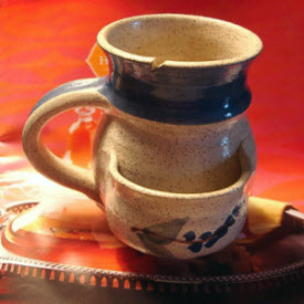 My handmade mug, elegantly handling any teabag. (Photo source: article author)