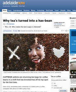 Coffee vs Tea from Adelaide Now (Photo source: screen capture from site)