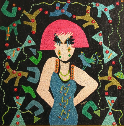 I particularly like this tea painting by Mary Pagón. It’s titled "Suspence Wrapped in Sweetness." (Photo source: Mary Pagón)