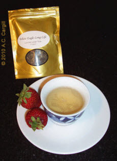 White Eagle Long Life White Tea (Photo source: A.C. Cargill, all rights reserved)