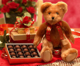 Valentine’s Gift Basket - Truffle Teddy Bear (Photo source: The English Tea Store)