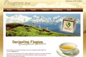 One of several sites carrying flugtee ("flight tea") (Photo source: screen capture from site)