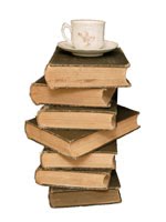 Teacup and Books (stock image)