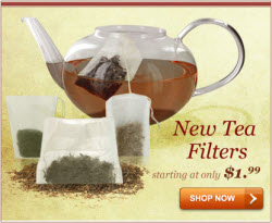 ETS Drawstring Tea Filters (Natural Unbleached) will keep that tea out of your tea! (ETS image)