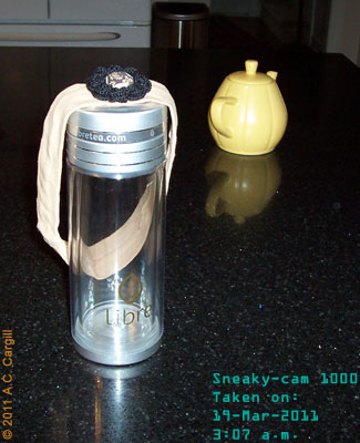 Caught in the act by Sneaky-cam 1000 while the teapot’s back was turned!