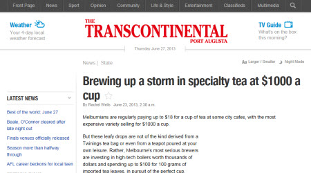 A $1,000 cuppa - worth it? (screen capture from site)