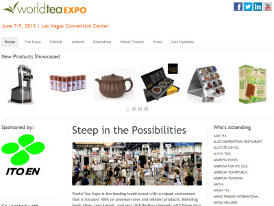 The World Tea Expo showcasing the latest in tea. (screen capture from site)