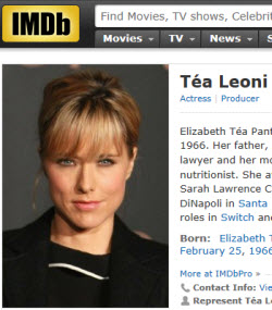 Tea Leoni – one of those annoying “hits” you get when searching for tea. (screen capture from site)