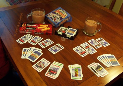 A rousing game of “Mille Bornes”! (photo by A.C. Cargill, all rights reserved)