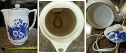 Blue on White Electric Teapot