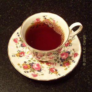 A nice cuppa Assam TGFOP or even a dozen won’t get you drunk. (Photo by A.C. Cargill, all rights reserved)
