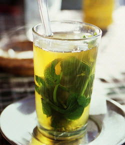 Photo of Moroccan mint tea from Wikimedia Commons
