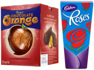 Cadbury Roses and Terry's Dark Chocolate Orange (ETS image)