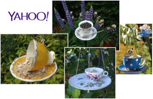 A representative sampling of teacup birdfeeders. (From Yahoo! Images)