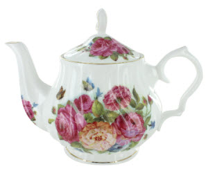 Sandra's Rose Bone China - 6 Cup Teapot (ETS image)