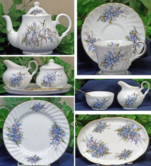 Forget Me Not Fine Bone China Set and Pieces (ETS image)