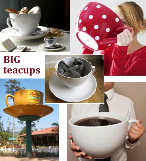 Raising one of these cups in a toast could result in a hernia! (compilation of various images found online)