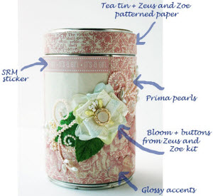 Getting fancy with that tea tin redo. (Screen capture from site)